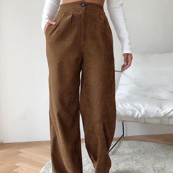 brown high waisted pants - Picture 1 of 1